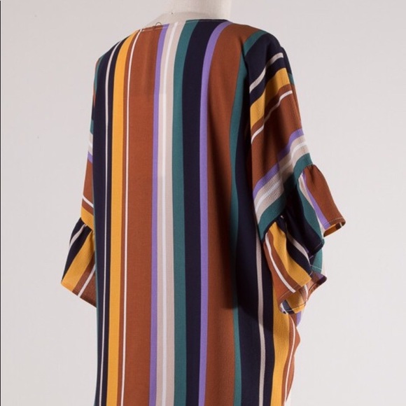 ❗️One Left❗️NWT Short Sleeve Stripe Cardigan - Picture 7 of 7